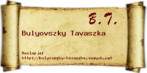 Bulyovszky Tavaszka névjegykártya